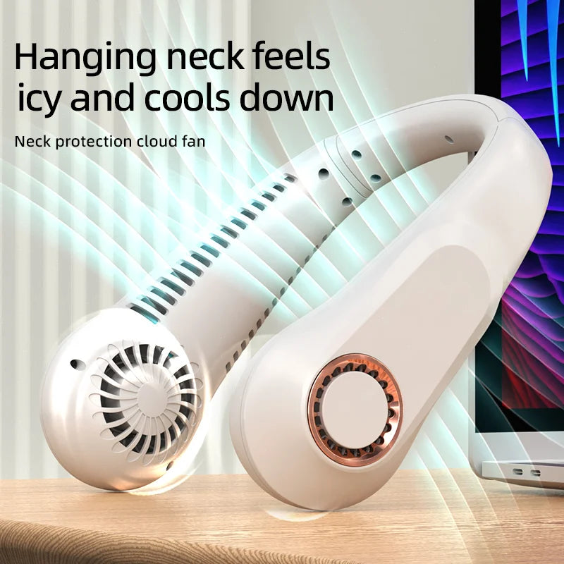 BreezeFlow Bladeless Neck Fan — 8hr Battery, Hands-Free Cooling