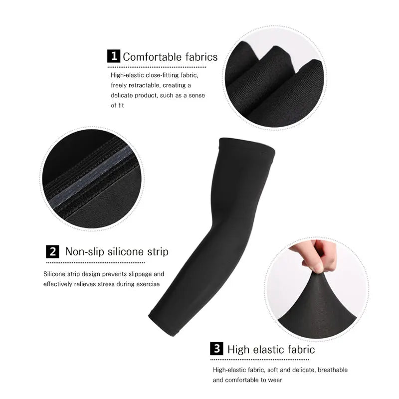 SolarShield UPF 50+ Sun Sleeves — Blocks 98% UV, Ice Silk Cooling