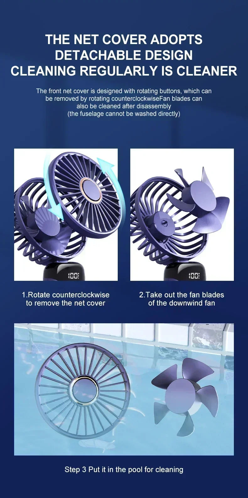 Rechargeable Neck & Handheld Fan — 5-Speed Portable Cooling