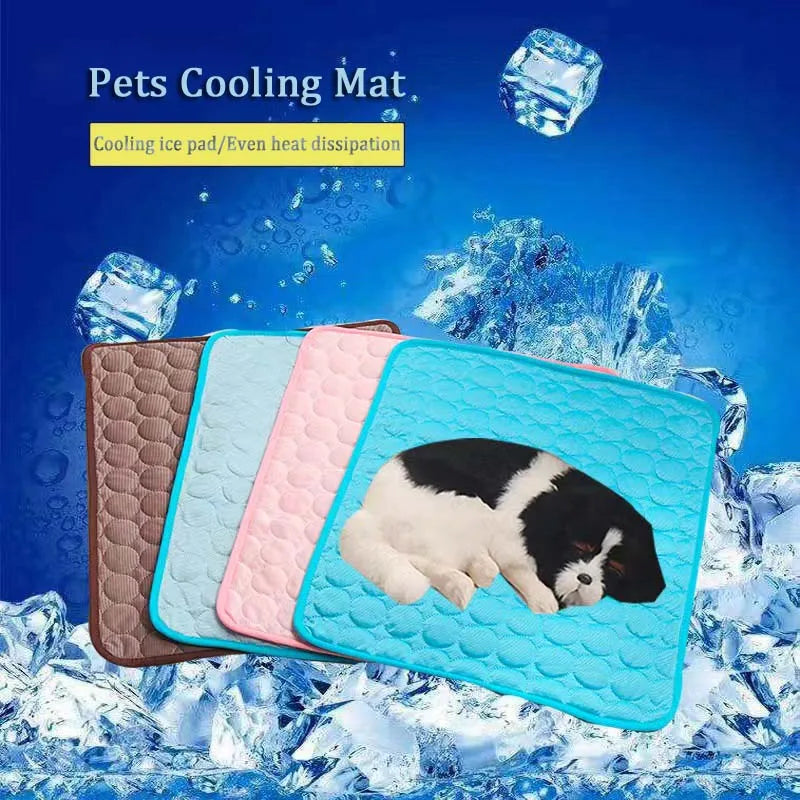 Cool Paws Ice-Silk Pet Mat — Breathable Cooling Bed for Dogs & Cats