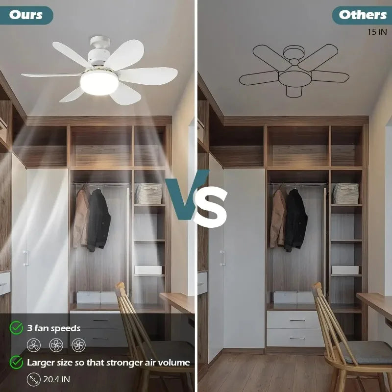 30W LED Ceiling Fan Light with Remote — Dimmable