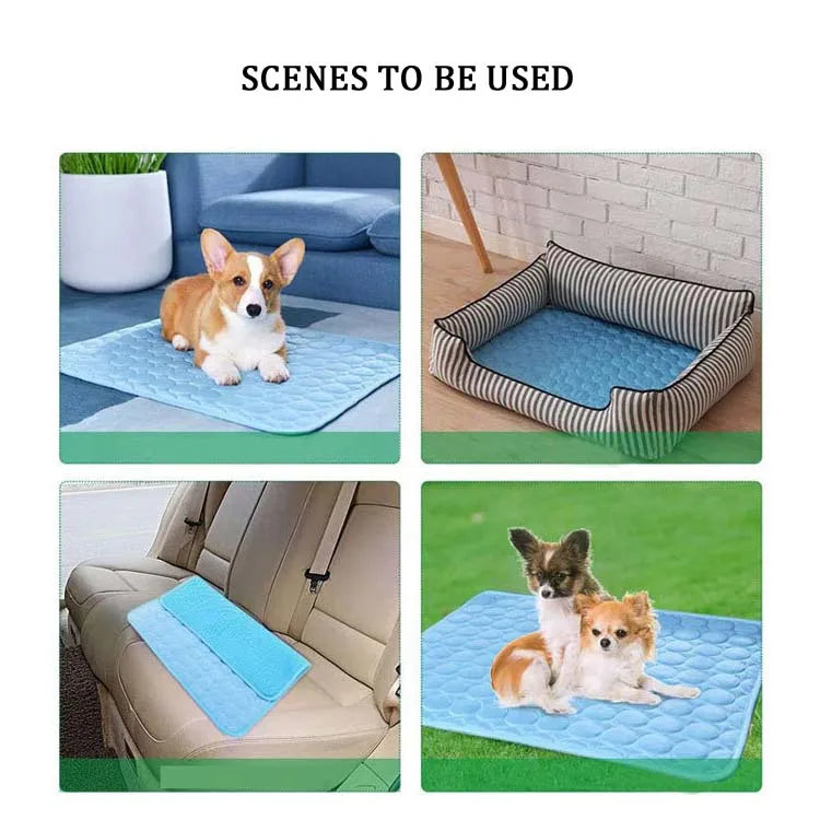 Cool Paws Ice-Silk Pet Mat — Breathable Cooling Bed for Dogs & Cats