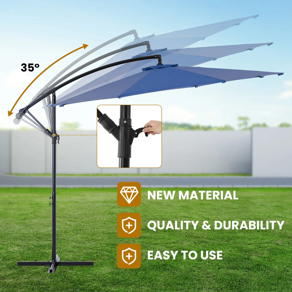 10ft Cantilever Patio Umbrella — UV-Protected Garden Shade