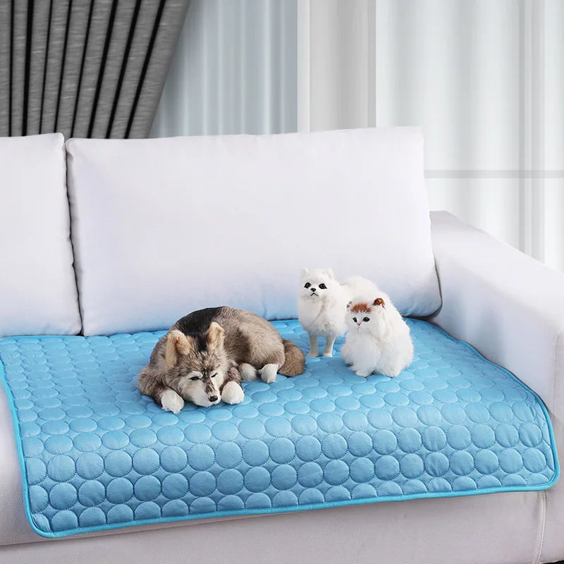 Cool Paws Ice-Silk Pet Mat — Breathable Cooling Bed for Dogs & Cats