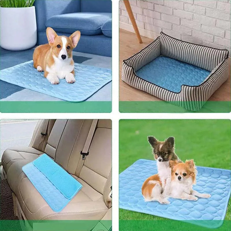 Cool Paws Ice-Silk Pet Mat — Breathable Cooling Bed for Dogs & Cats