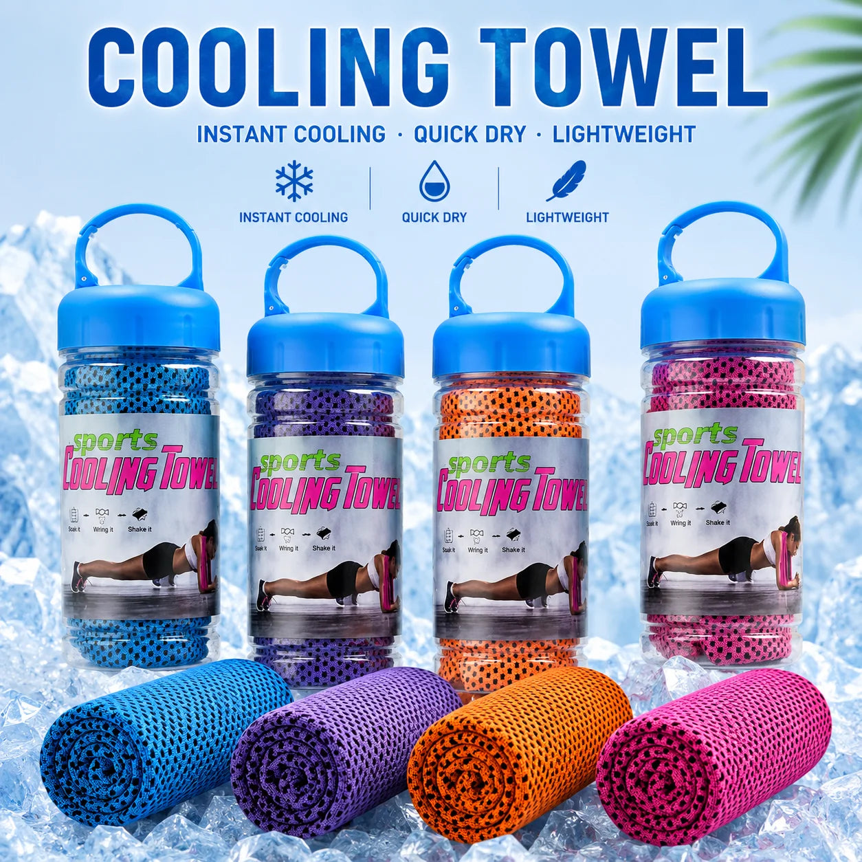 Instant-Cool Sports Towel Set — Ice-Cold Relief on the Go