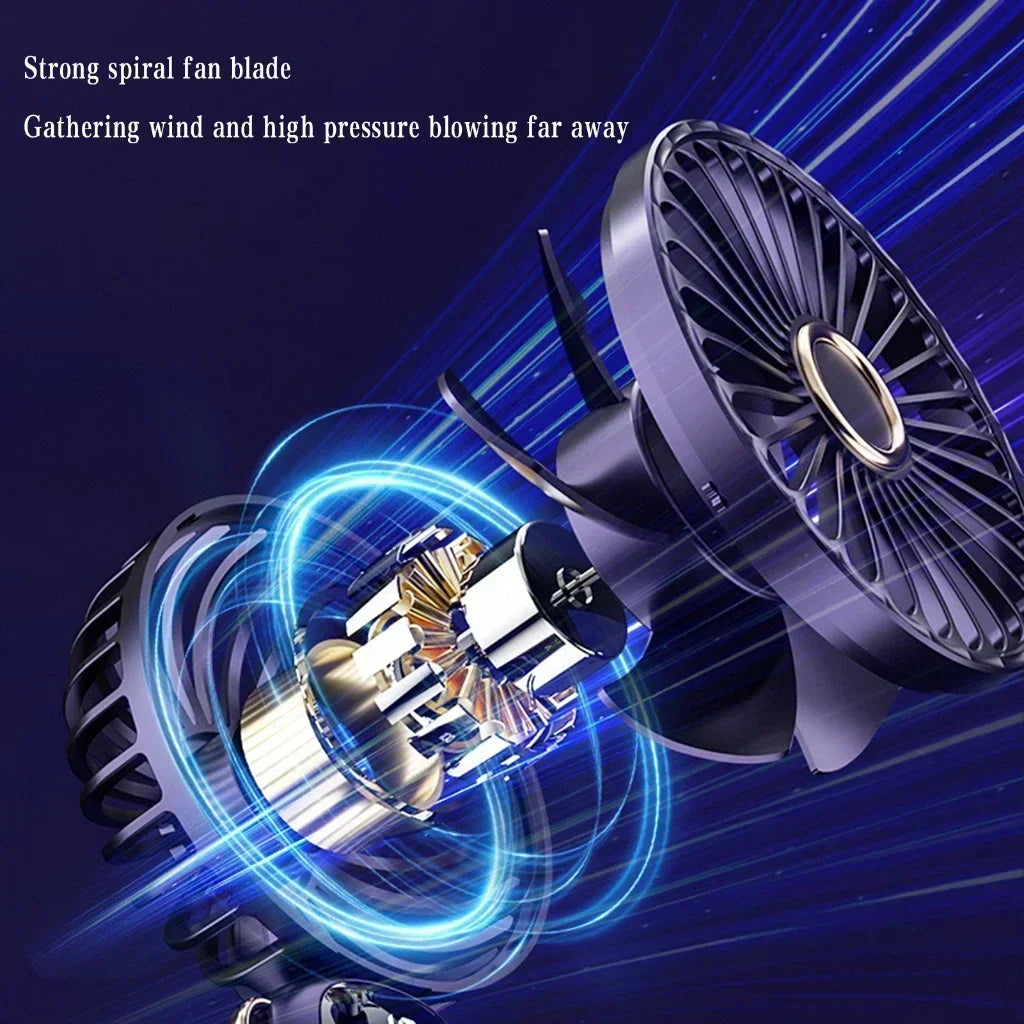 Rechargeable Neck & Handheld Fan — 5-Speed Portable Cooling