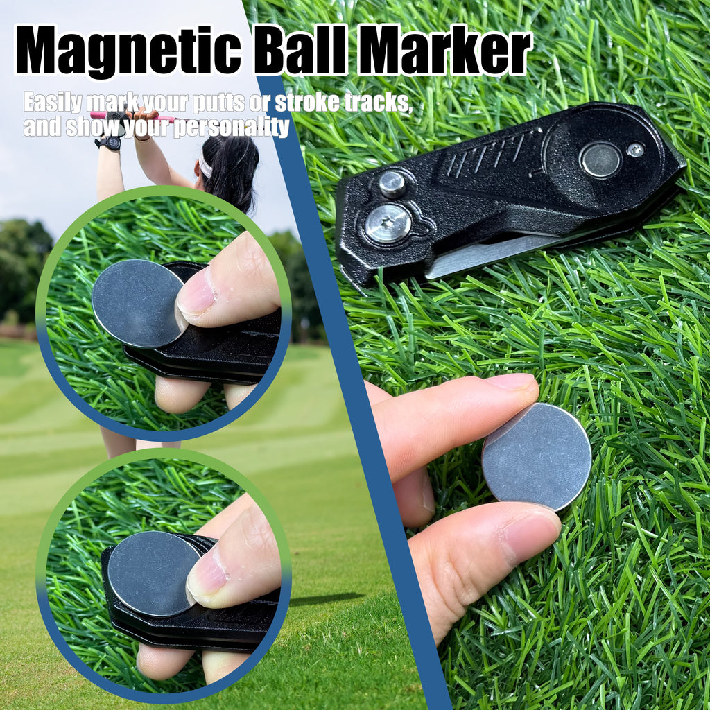 Foldable Pitchfork Divot Tool with Ball Marker | Course Care