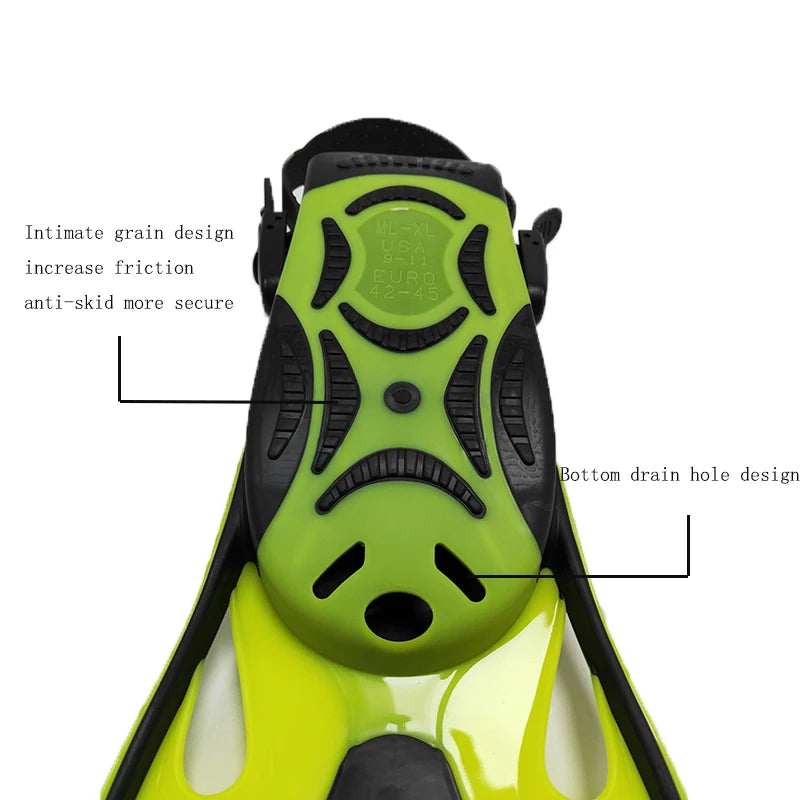 Adjustable Snorkel Fins — Adult Diving & Swim Shoes