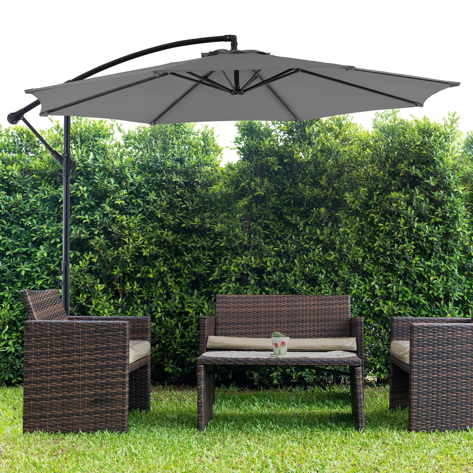 10ft Cantilever Patio Umbrella — UV-Protected Garden Shade