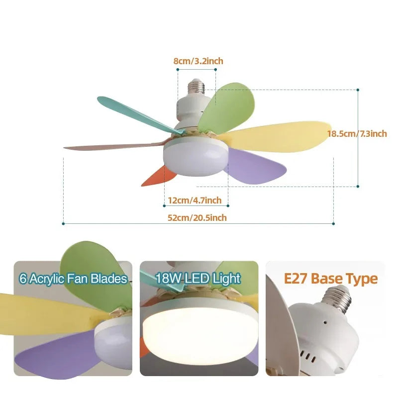 30W LED Ceiling Fan Light with Remote — Dimmable