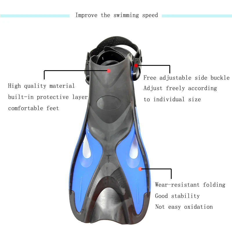 Adjustable Snorkel Fins — Adult Diving & Swim Shoes