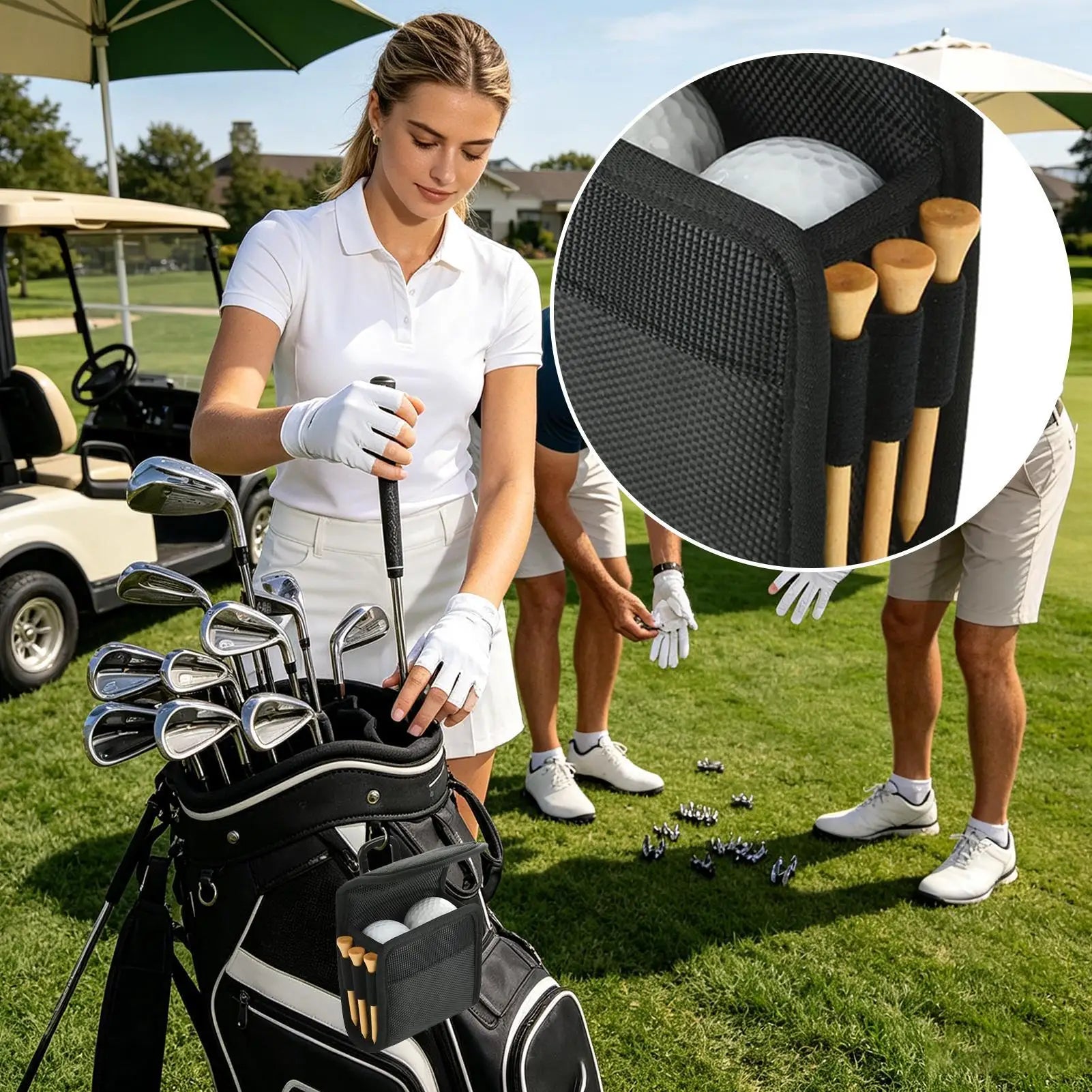 Compact Tee & Accessory Pouch | Clip-On Course Organiser